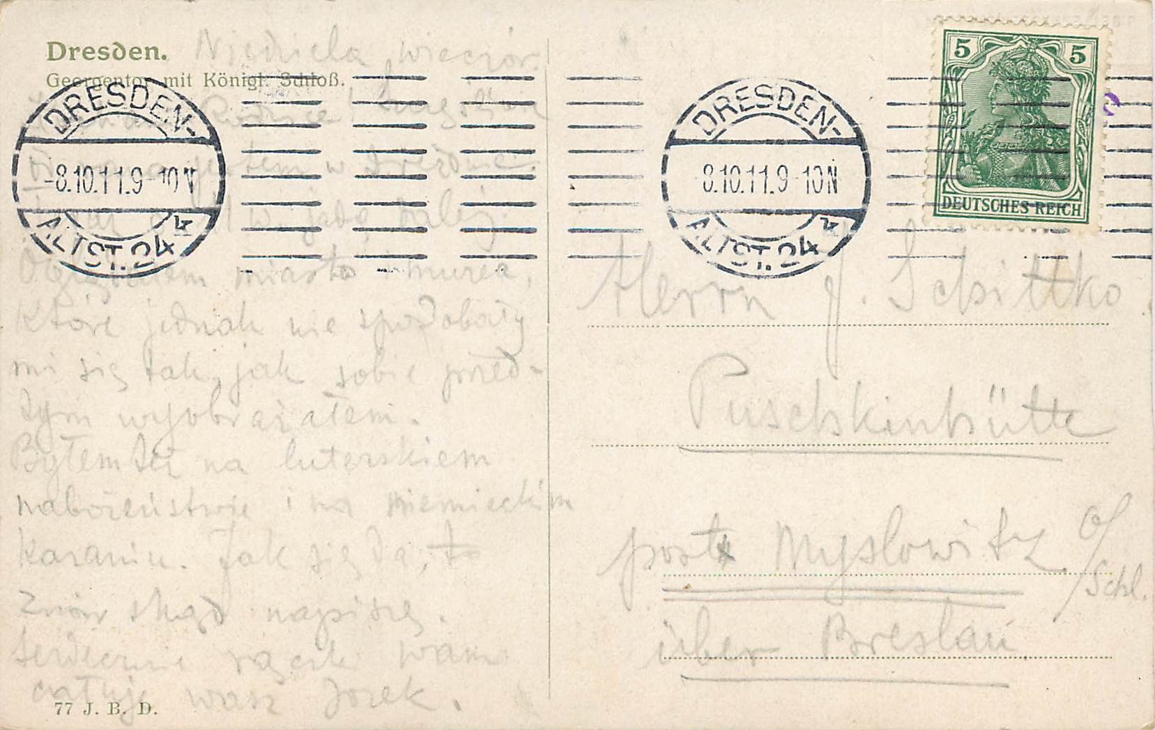 CPA Dresden — Rückseite