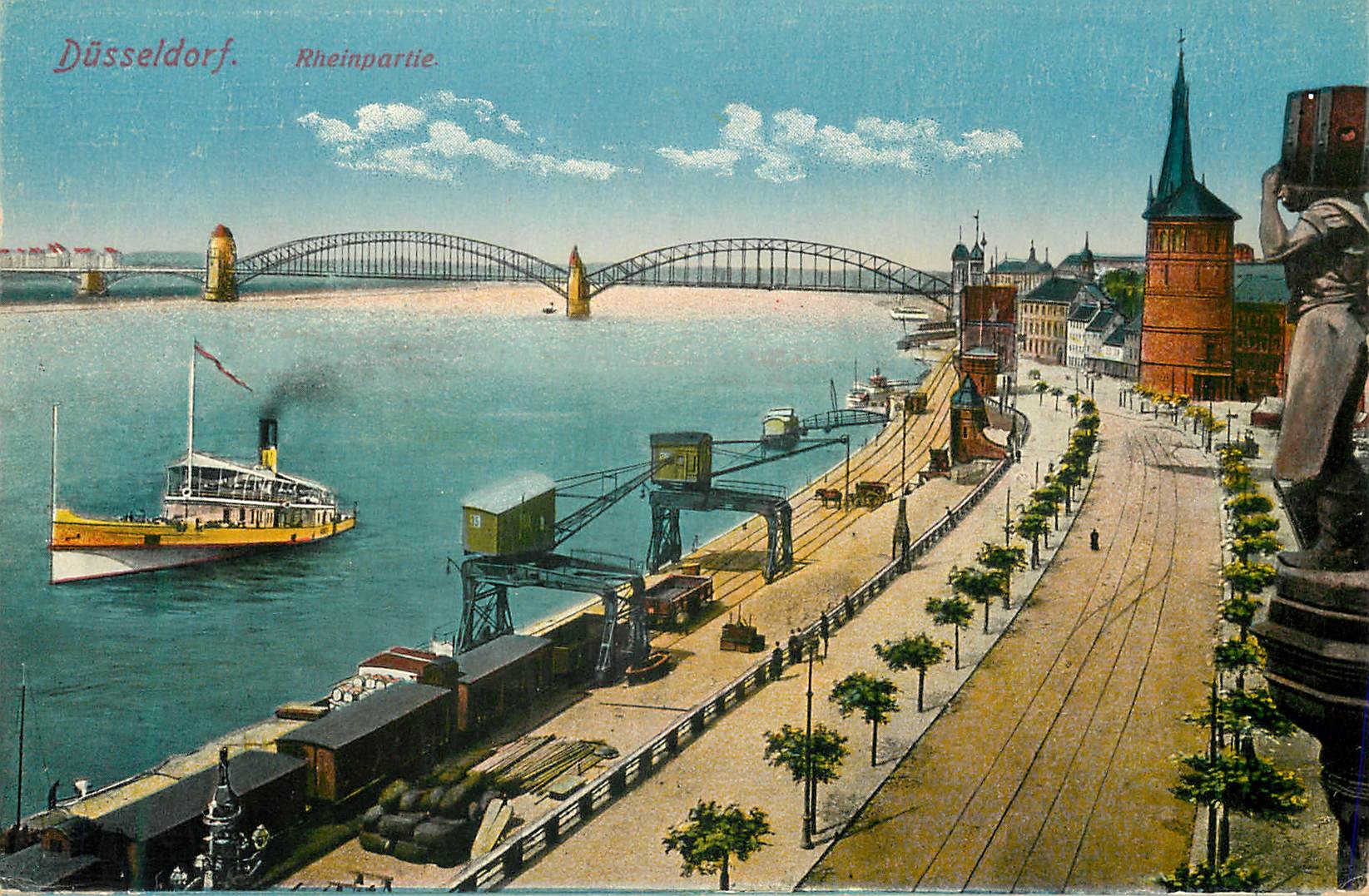 CPA Dusseldorf Rheinpartie Bateau