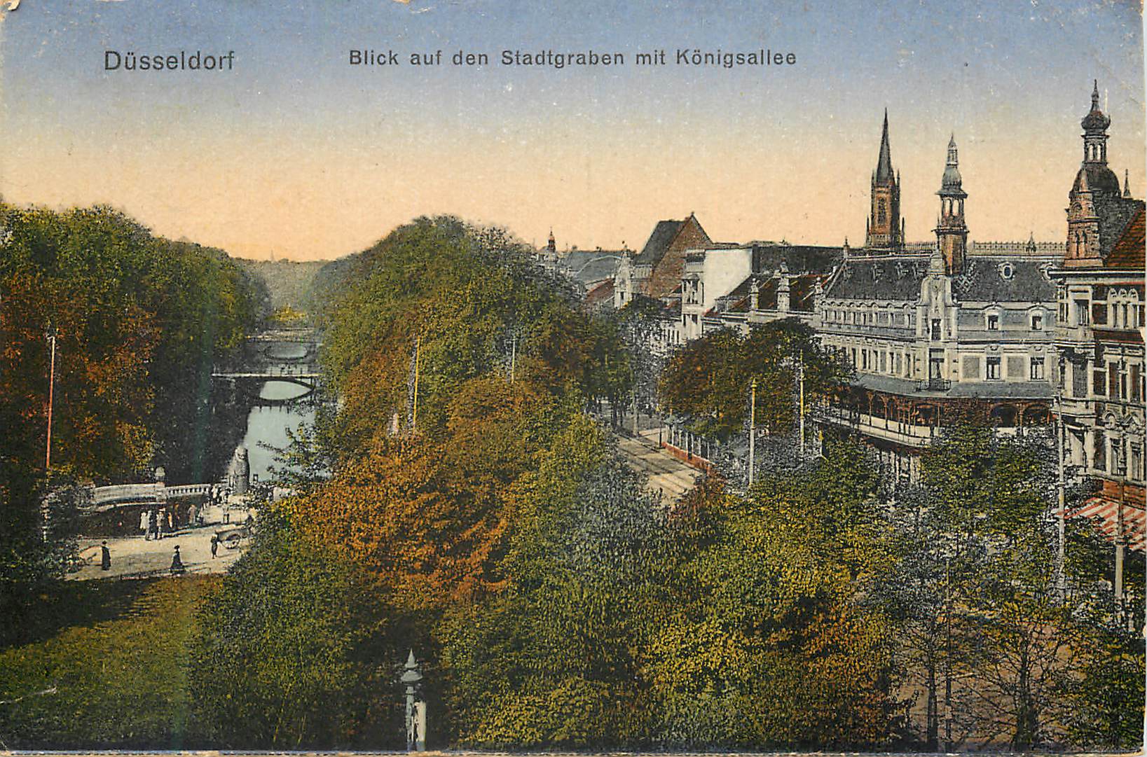 CPA Duisburg Blick auf den Stadtgraben mit Konigsallee