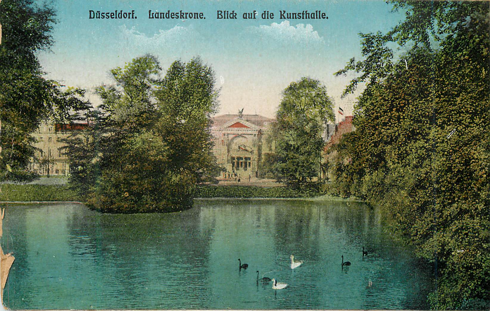 CPA Dusseldorf Isandeskrone Blick auf Kunsthalle