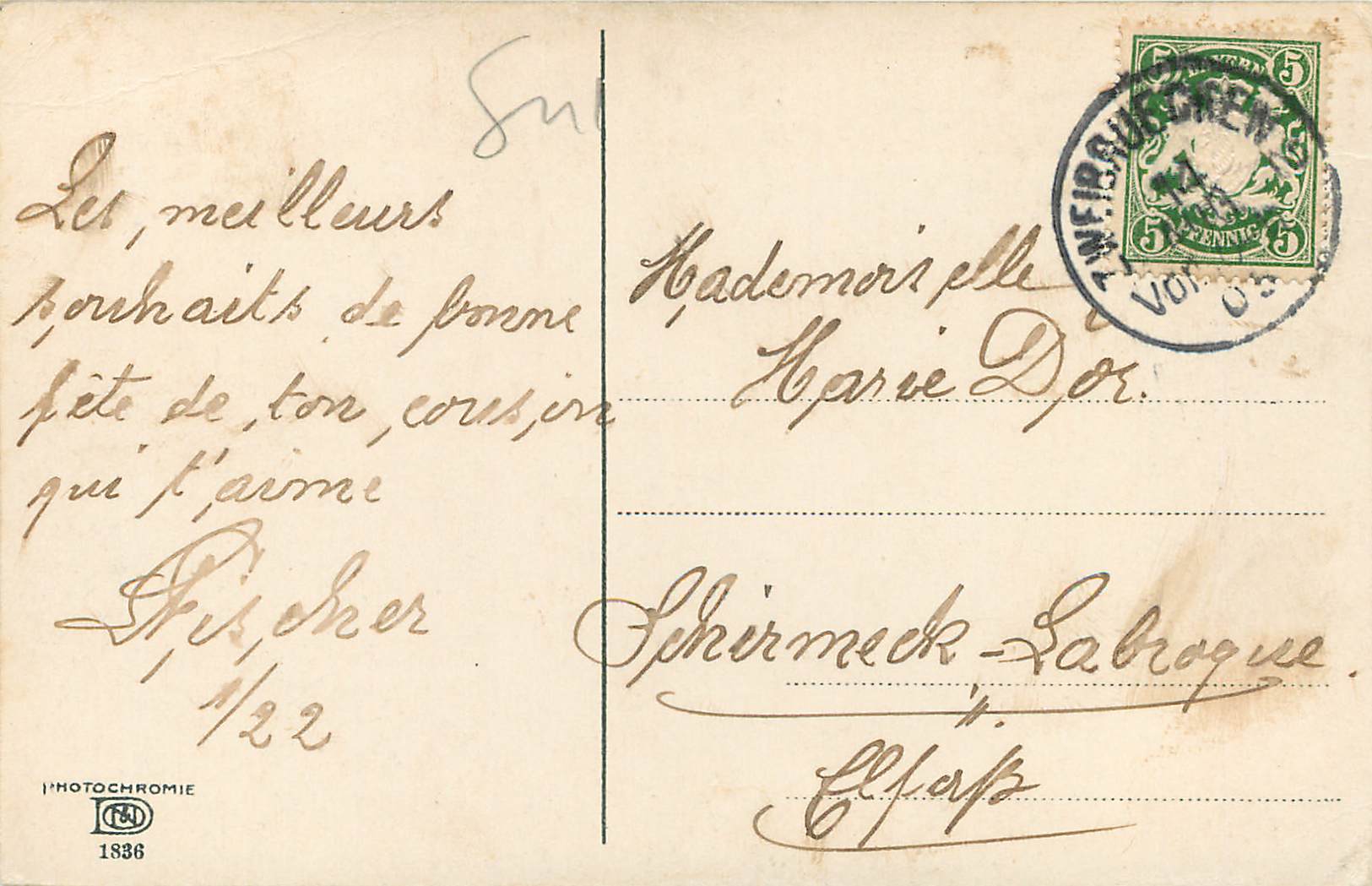 CPA Bateau  — Back