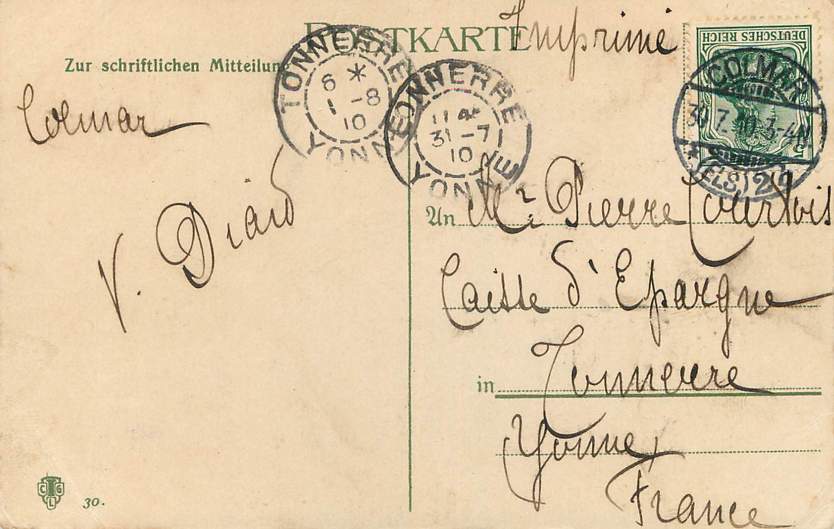 CPA Haubitzenbatterie Zur schriftlichen Mitteilung Militaria — Rückseite