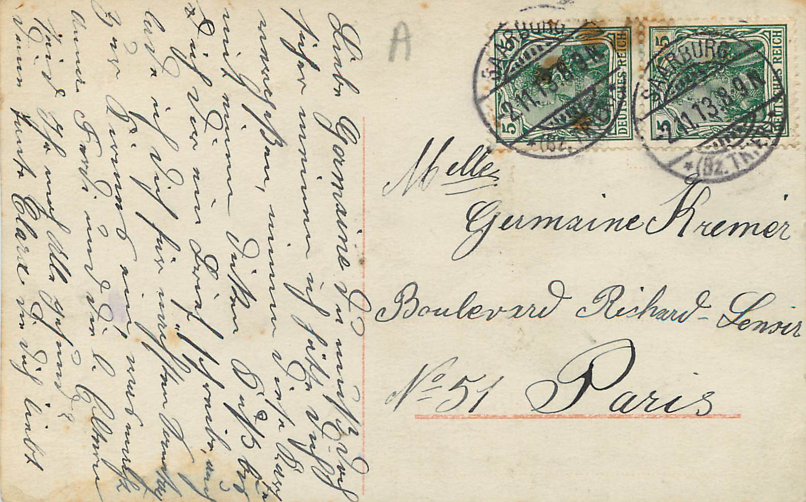 CPA Femme Croix — Rückseite