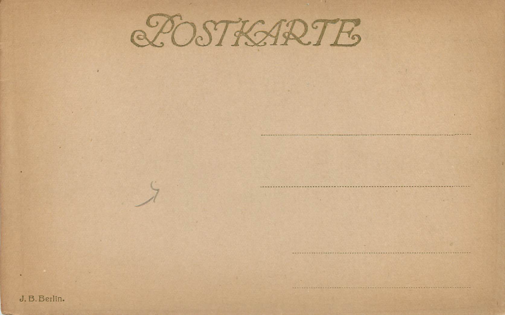 CPA J B Berlin Manet — Rückseite