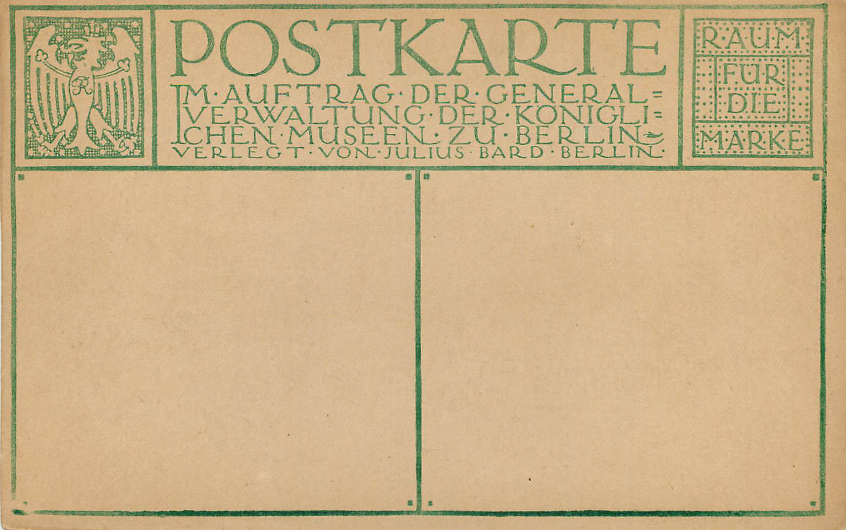 CPA Francesco Cossa Alegorie Im Auftrag der General Verwaltung der Koniglichen Museen zu Berlin Verlegt von Julius Bard  — Rückseite