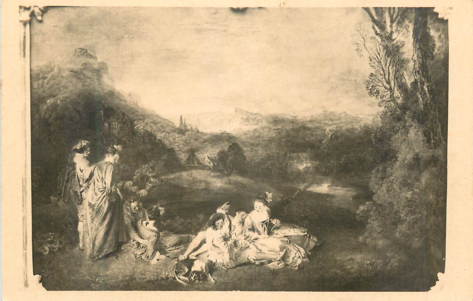 CPA J A Watteau L amour paisible Palais neuf Potsdam