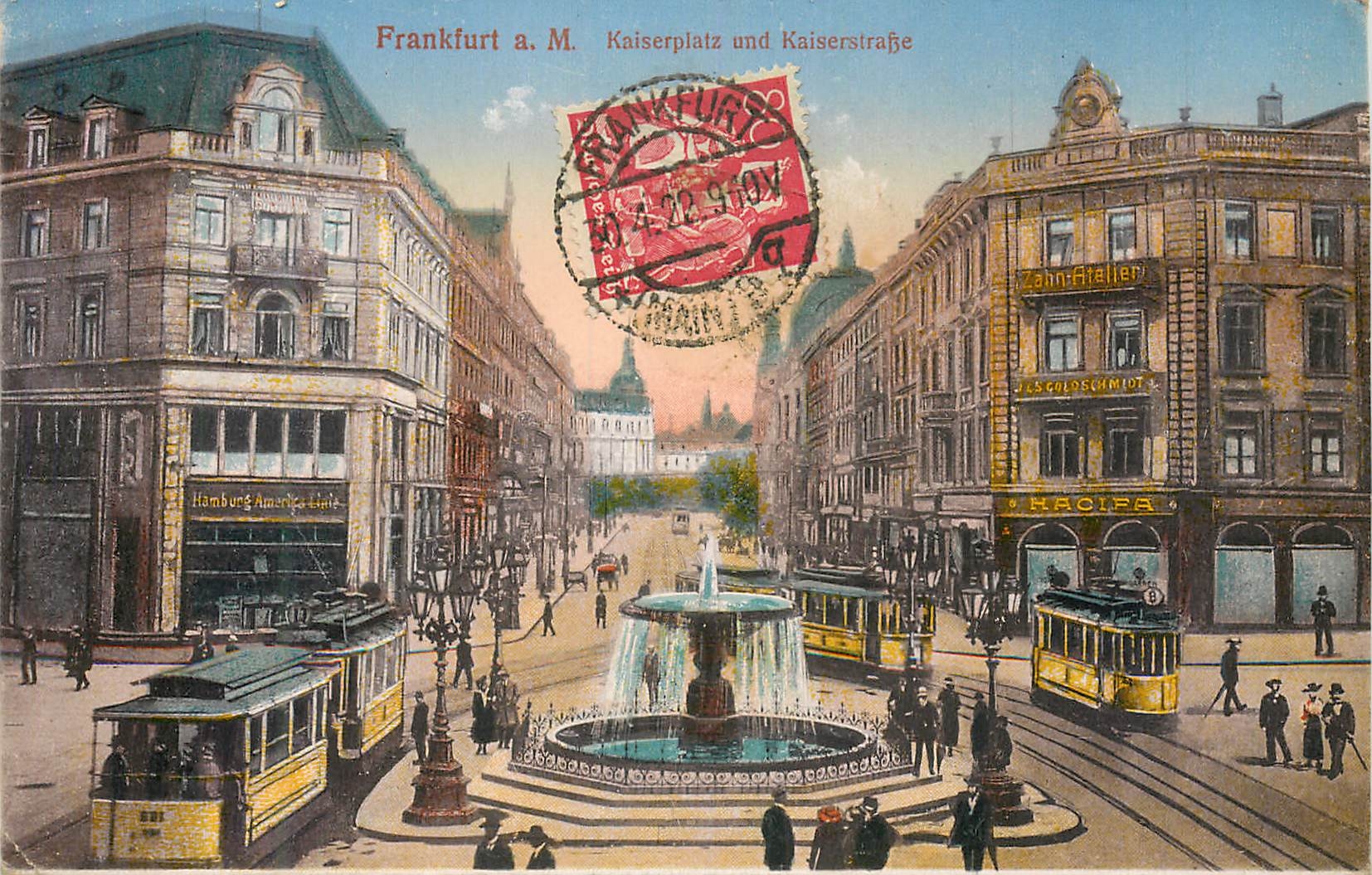 CPA Frankfurt aM Kaiserplatz und Kaiserstrasse Tramway