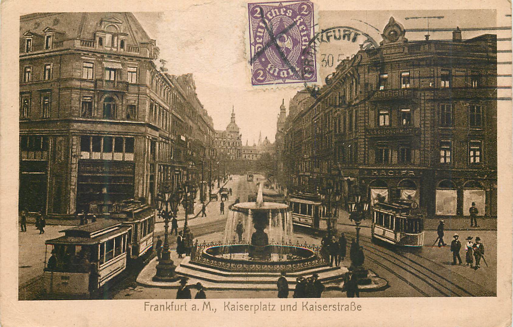 CPA Frankfurt aM Kaiserplatz und Kaiserstrasse Tramway