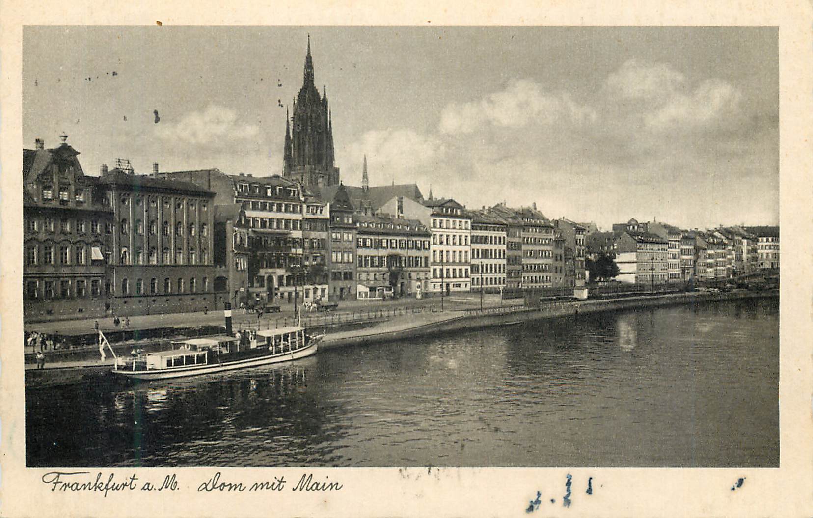 CPA Frankfurt aM Dom mit Main Bateau