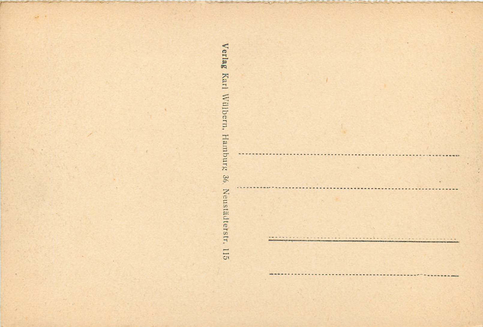 Hamburg Hafen — Mondnacht a. d. Elbe — Verlag Karl Wilibern — Verso