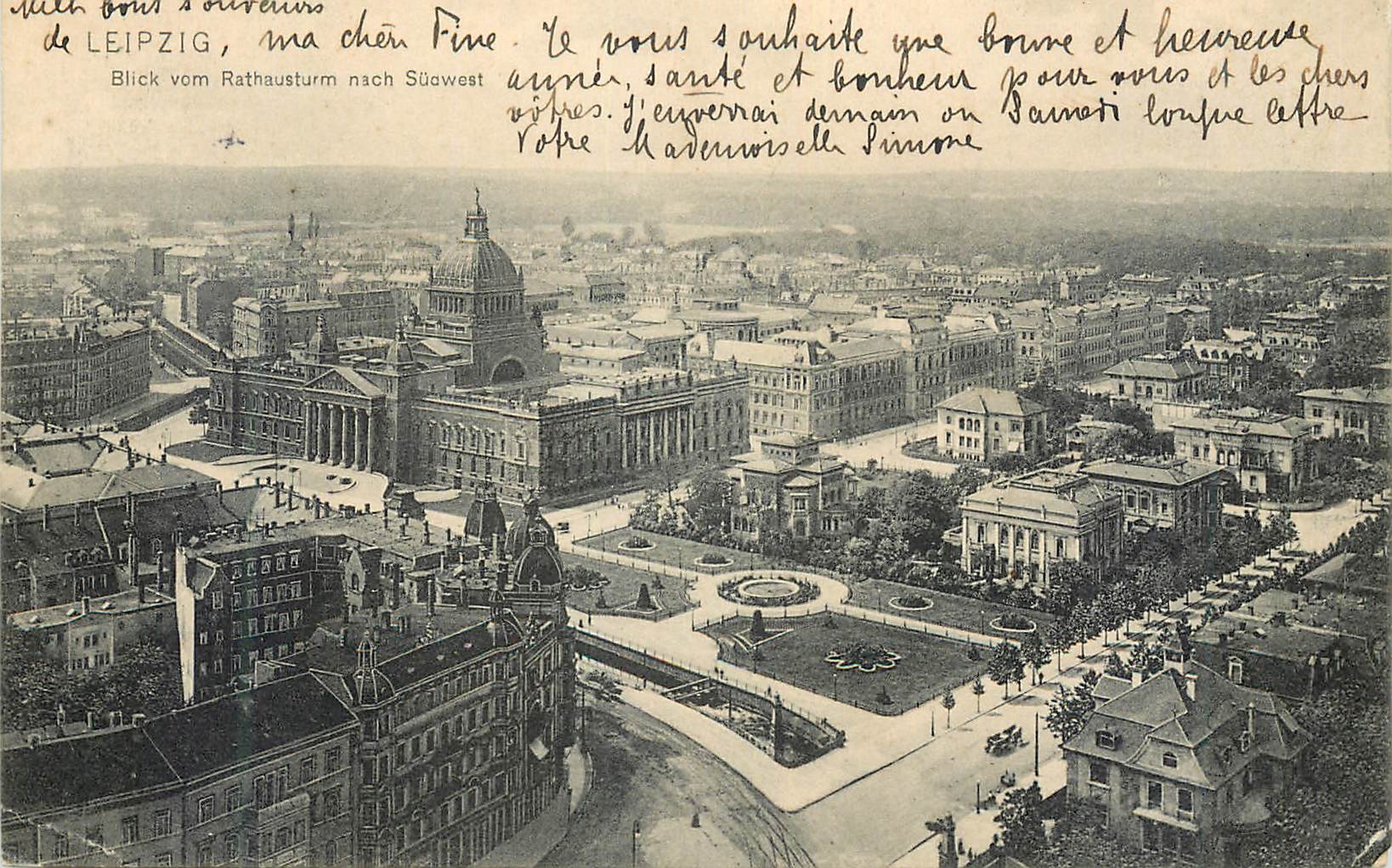 CPA Leipzig Blick vom Rathausturm nach Suewest
