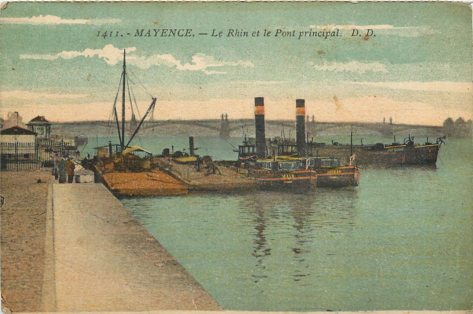Mainz — Der Rhein und die Hauptbrücke — D. D.