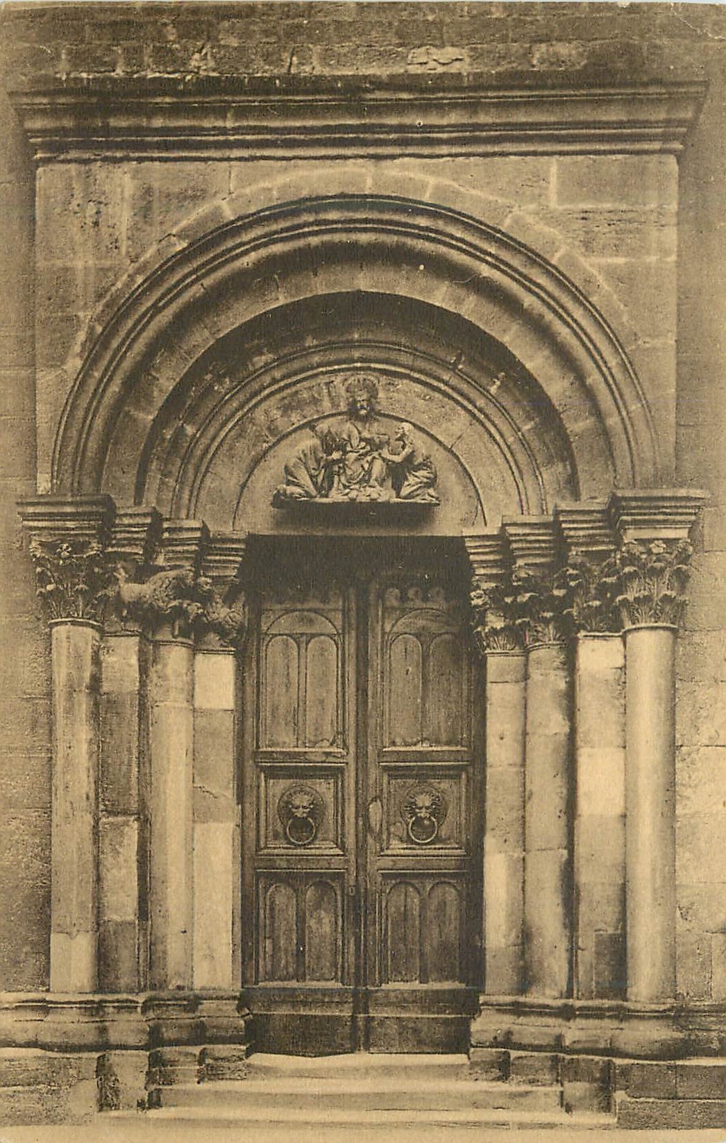 CPA Mainz a Rh Dom Romanisches Portal am Liebfrauenplatz
