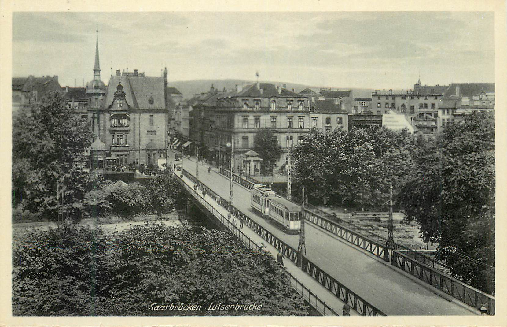 CPA Saarbrucken Luisenbrucke Tramway