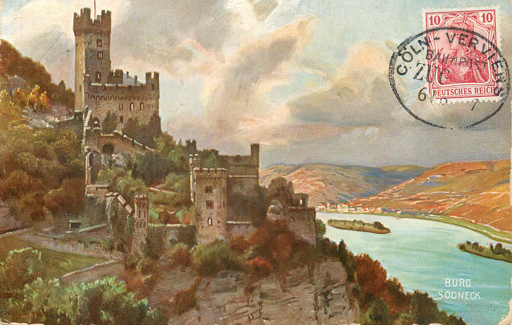 CPA Gruss vom Rhein Burg Sooneck