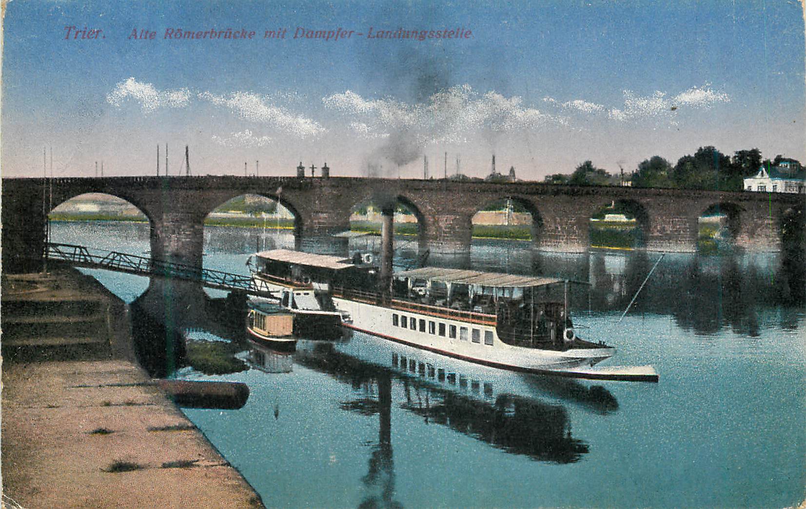 CPA Trier Alte Romerbrucke Bateau