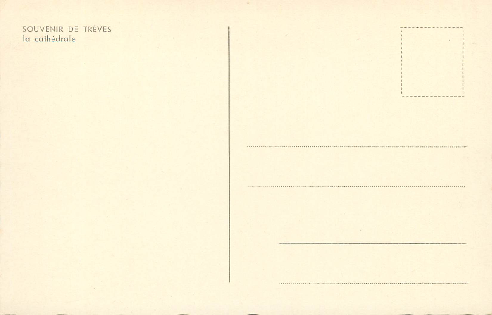 CPA Souvenir de Treves la cathedrale — Rückseite