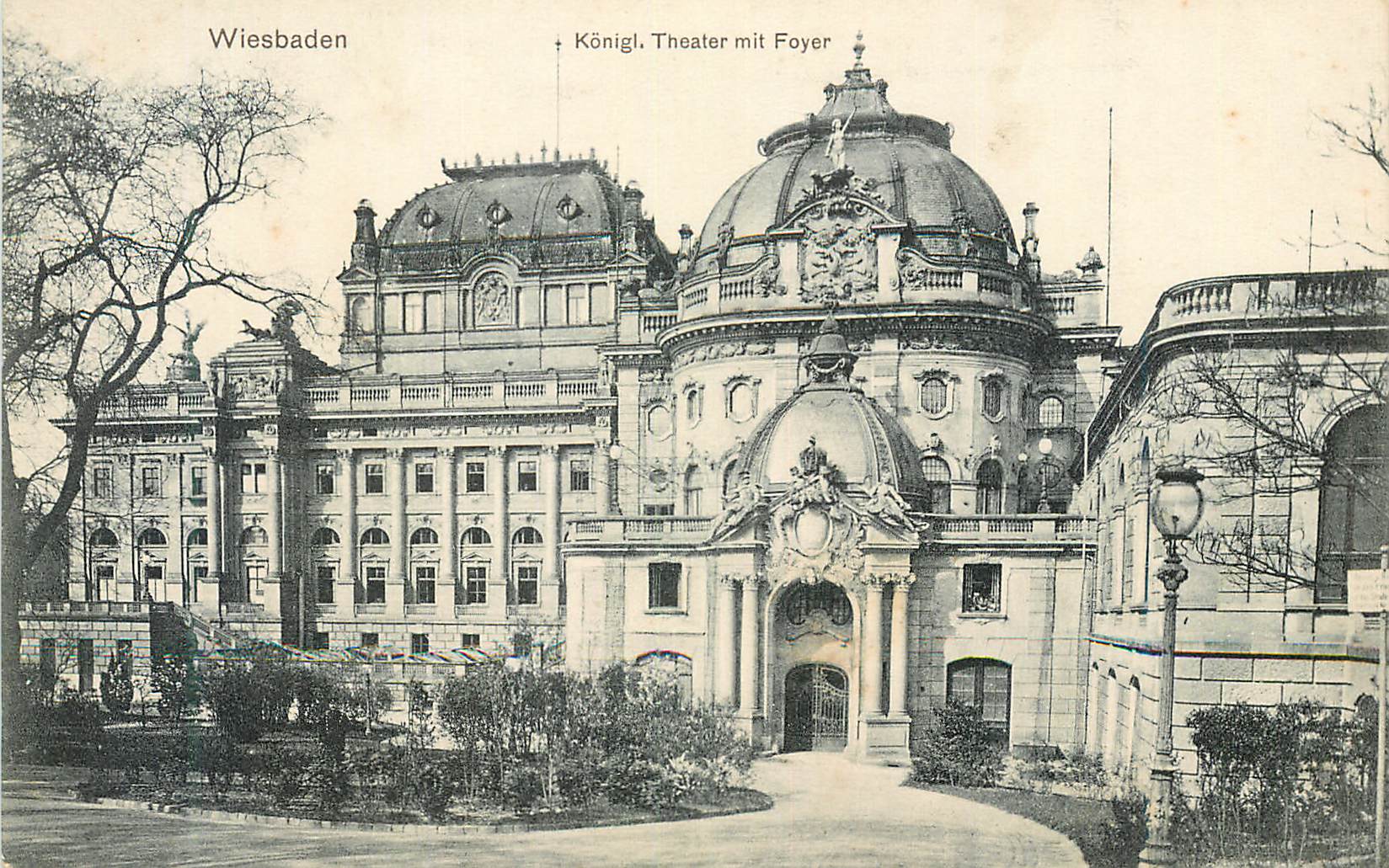 CPA Wiesbaden Konigl Theater mit Foyer