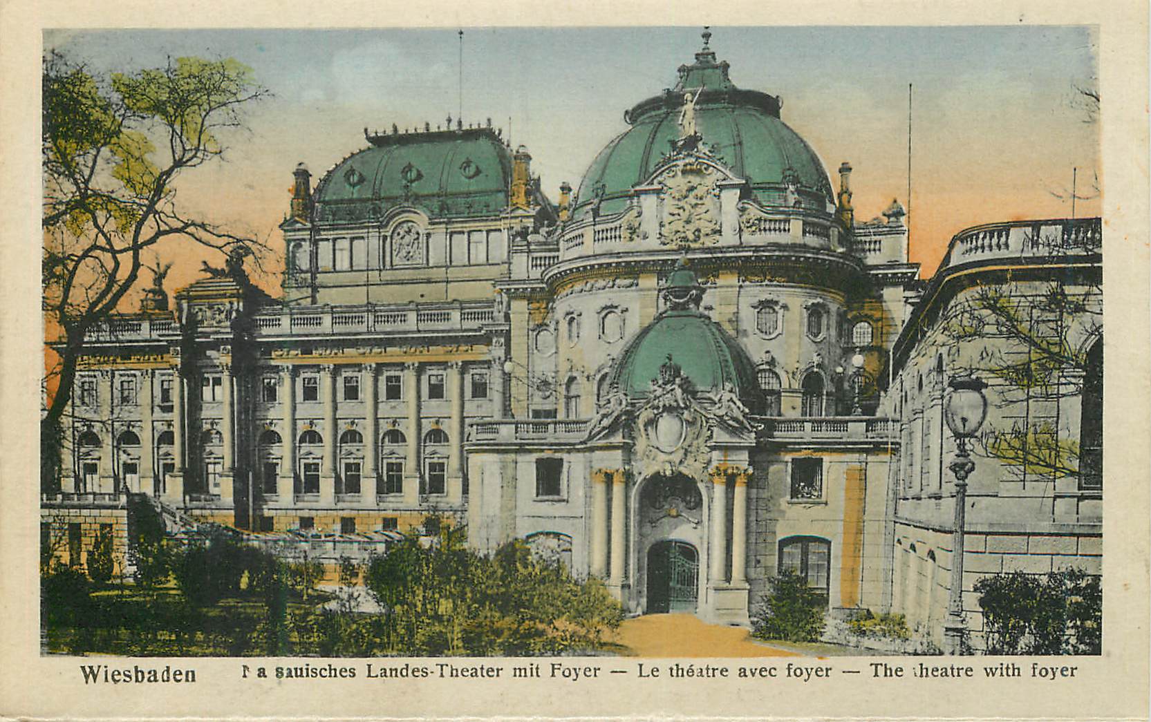 Wiesbaden — Le théâtre avec foyer — van den Boogaart's Kunst-Anstalt