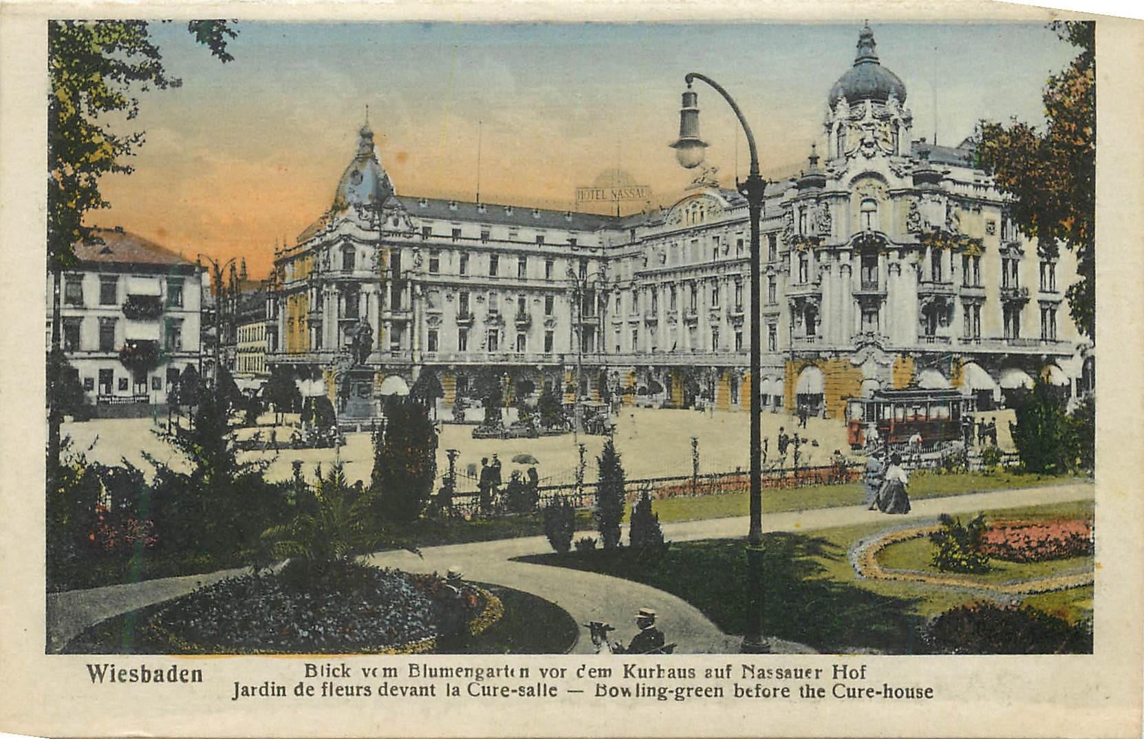 CPA Wiesbaden Jardin de fleurs devant la Cure salle