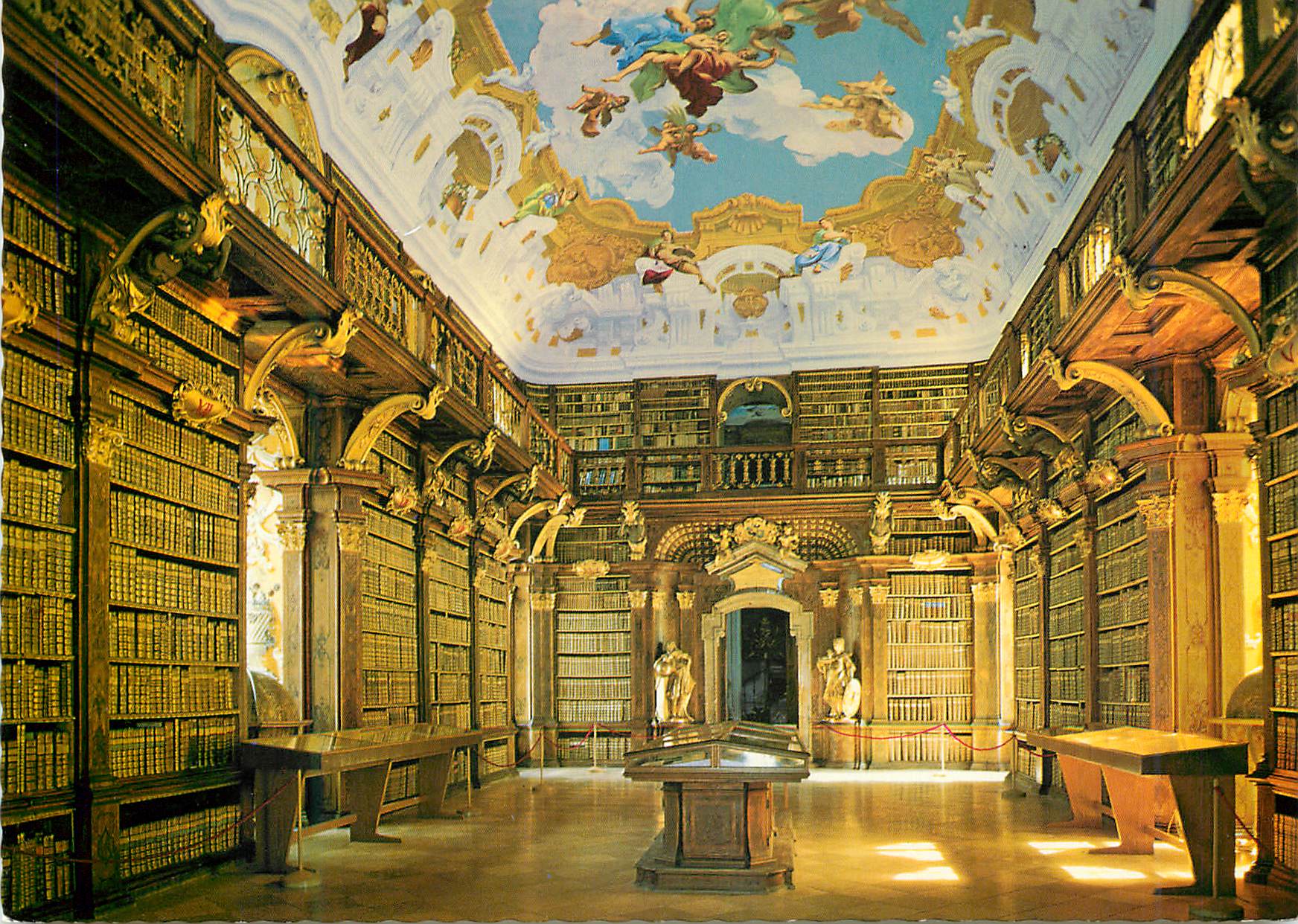 CPM Stift Melk in der Wachau Bibliothek Bibliotheque