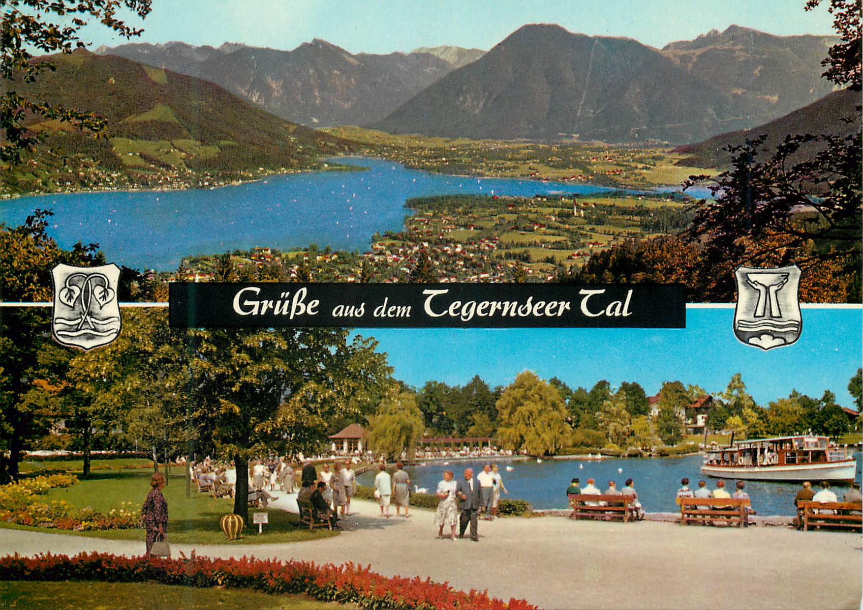 CPM Grusse aus dem Tegernseer Tal Blick von der Holzer Aim Strandpromenade Bad Wiessee