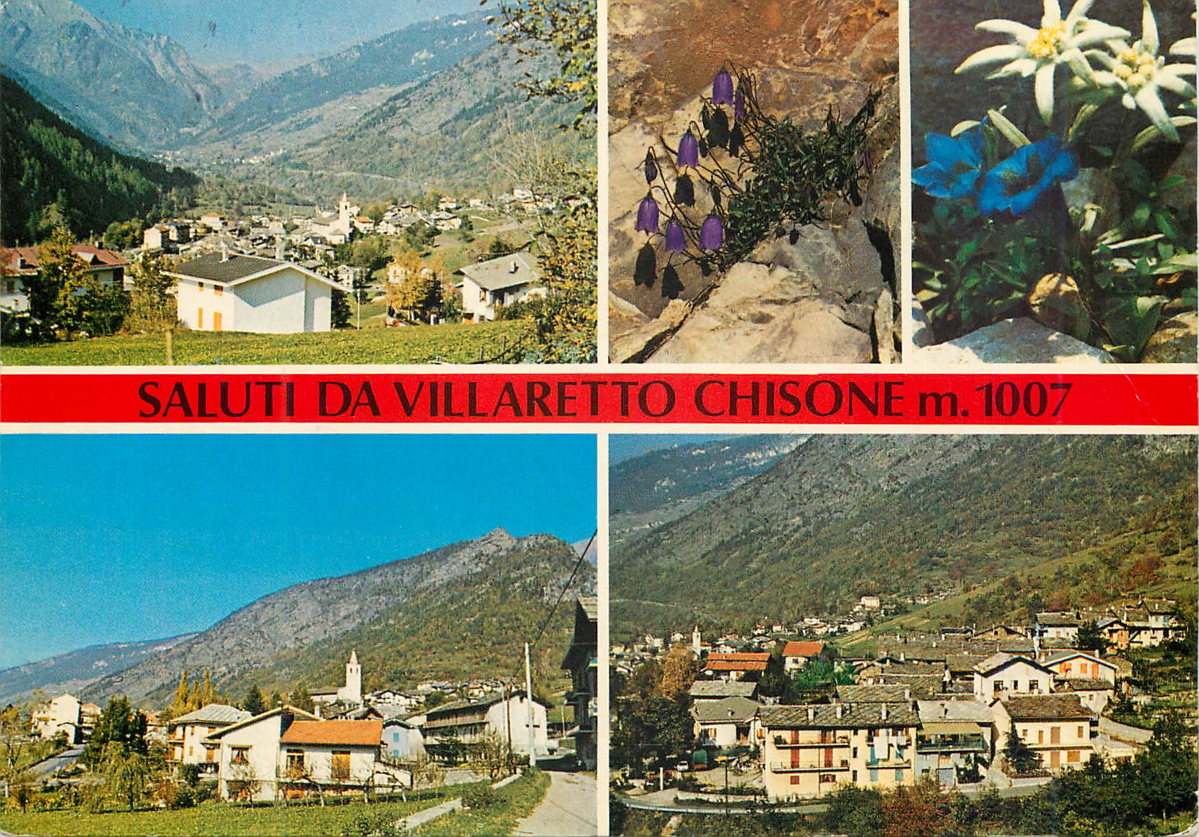 CPM Saluti da Villaretto Chisone Panorama