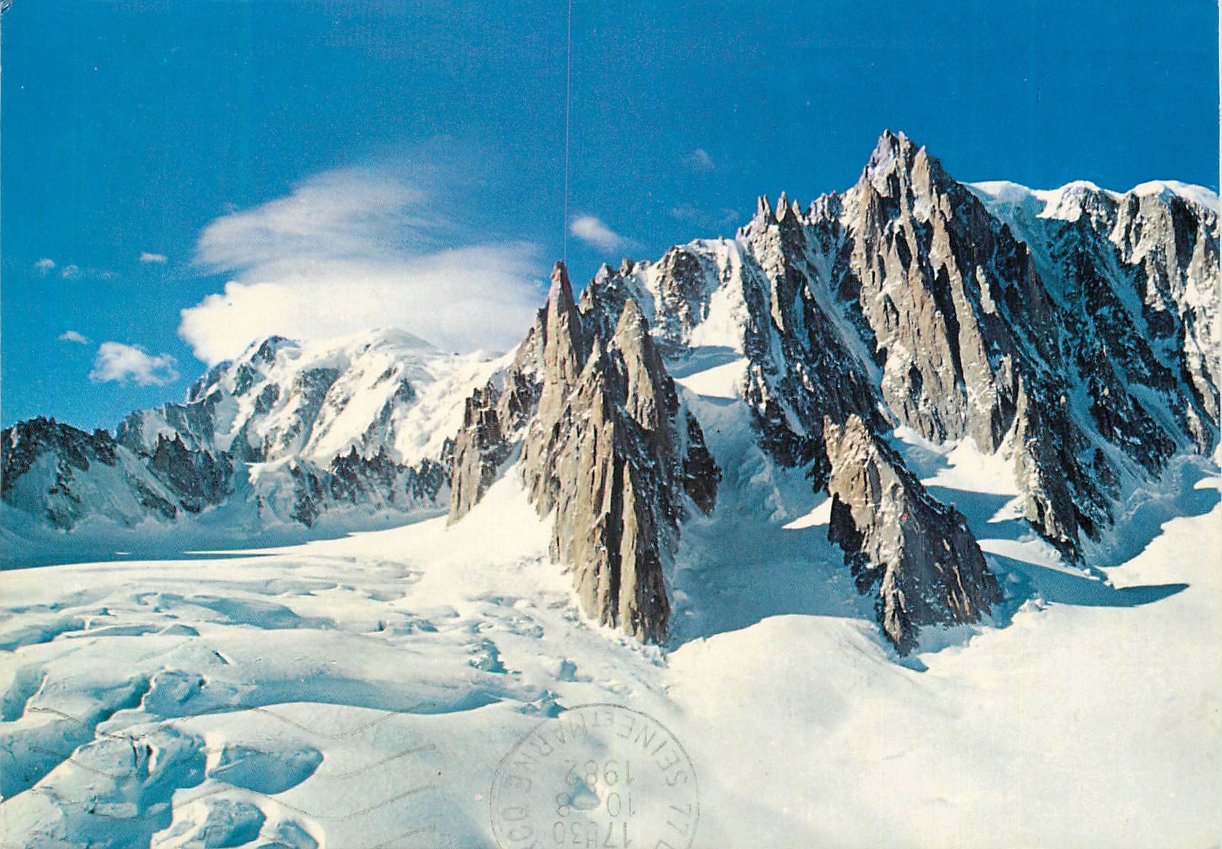 Chaîne du Mont Blanc — Glacier de la Vallée Blanc, Mont Blanc du Tacul et Crête de la Fourche — Ediz. SACAT, Torino, n°1268