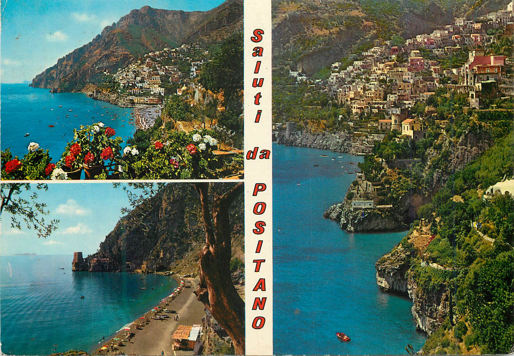 CPM Saluti da Positano Vista de Villa Tre Ville
