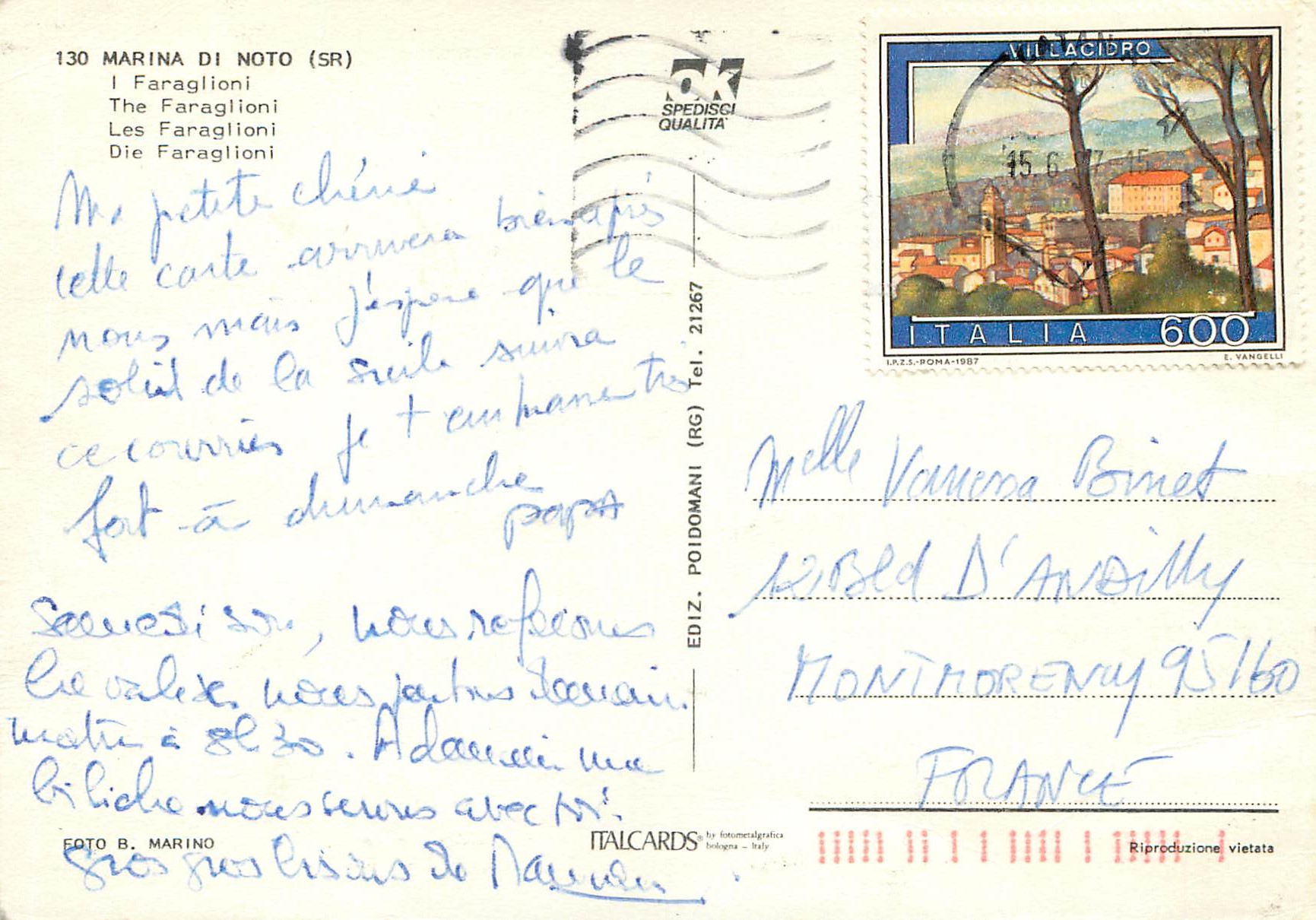 CPM Marina di Noto Les Faraglioni — Rückseite
