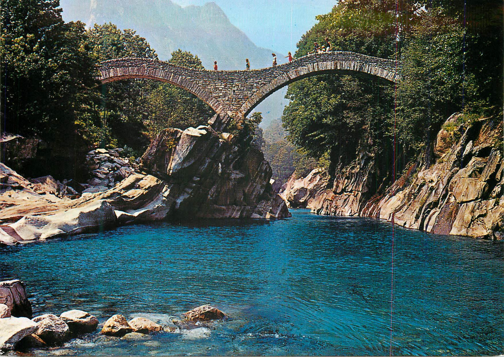 CPM Ticino Pittoresque Lavertezzo valle Verzasca Ponye del Saiti