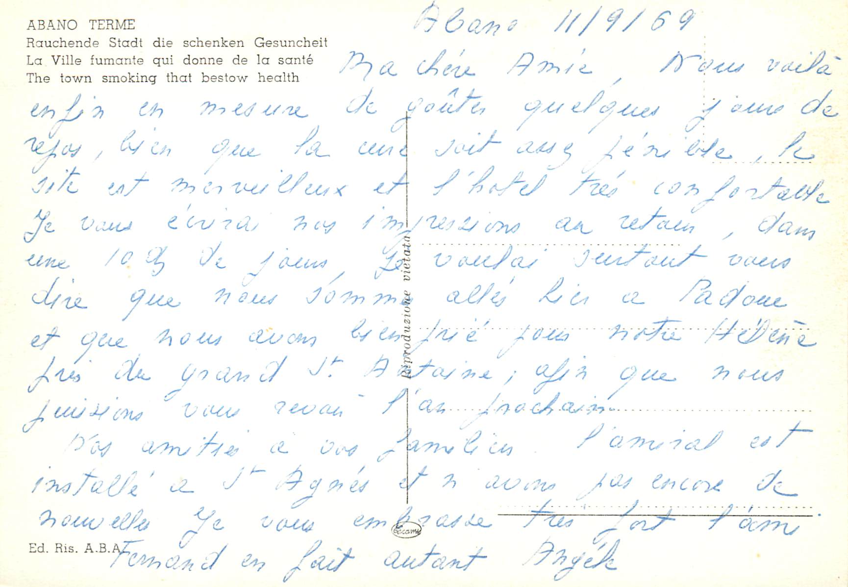 Abano Terme — Spa et monuments — Ed. Ris. A.B.A. — Rückseite