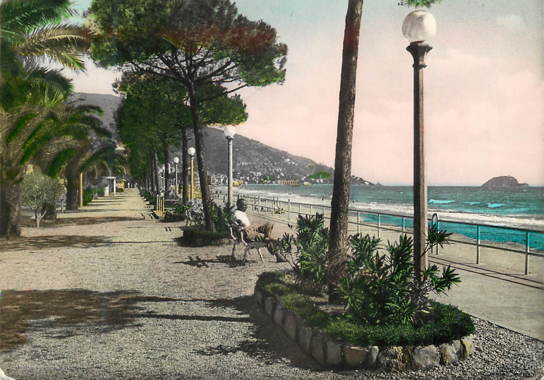 CPM La Riviera des fleurs Alassio Promenade le long de la Rue Leonardo da Vinci