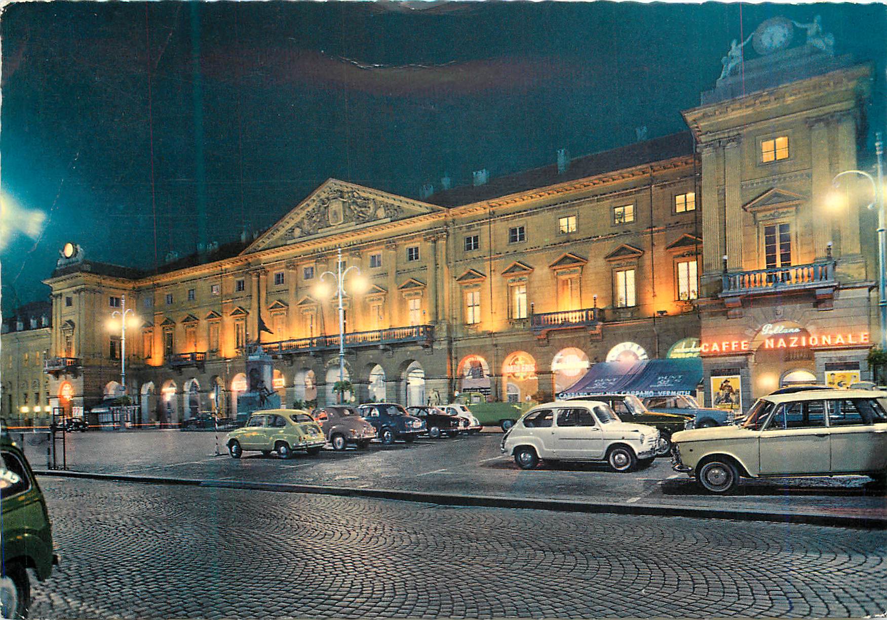 CPM Aoste La Nuit Place E Chanaux et Hotel de Ville