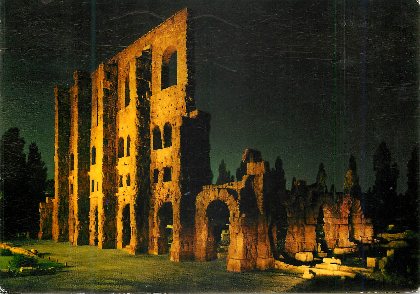 CPM Aosta Amphitheatre Romain la nuit