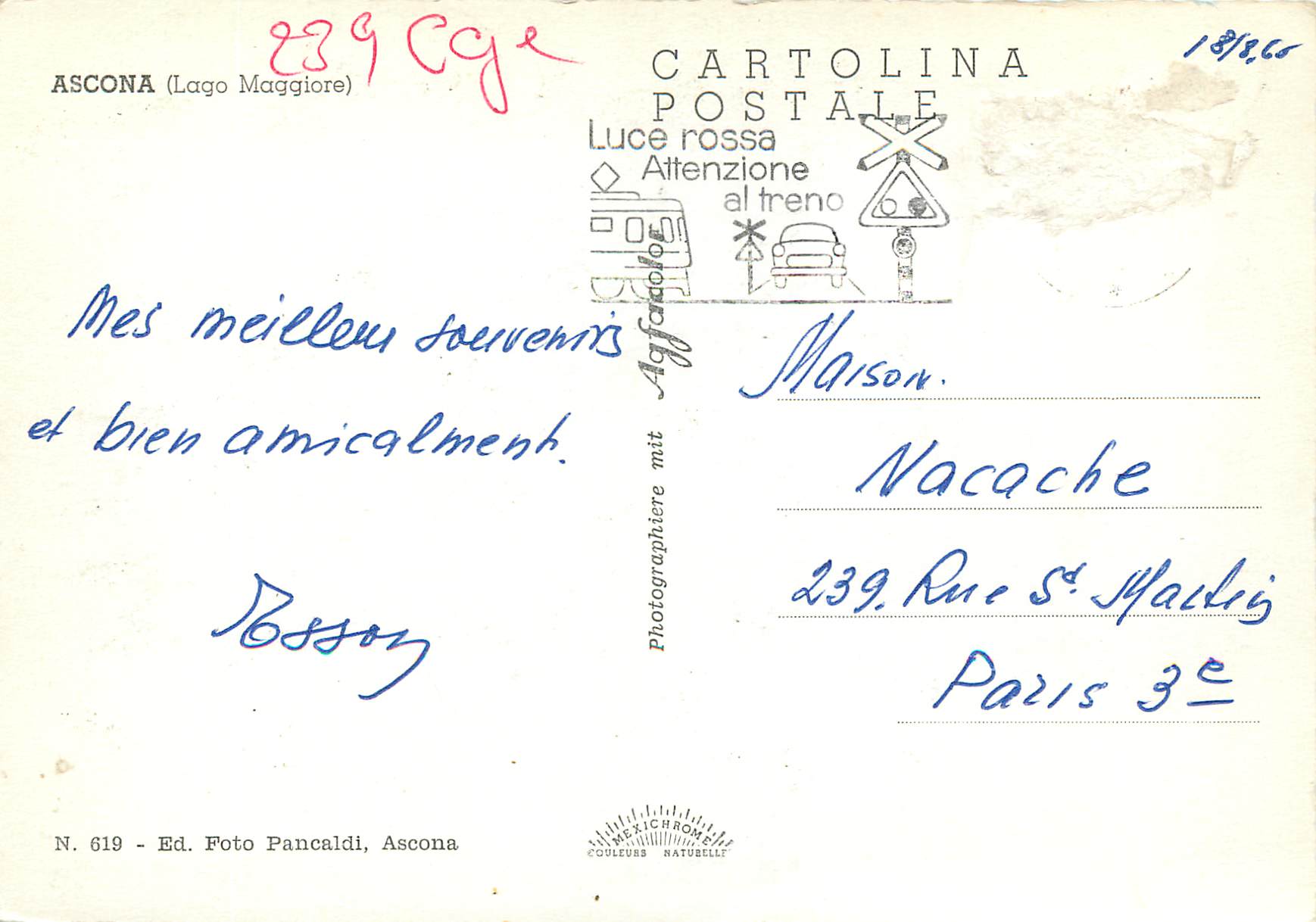 CPM Ascona Lago Maggiore — Rückseite
