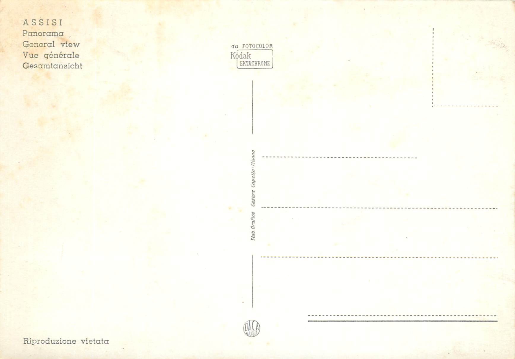 CPM Assisi Vue generale — Rückseite