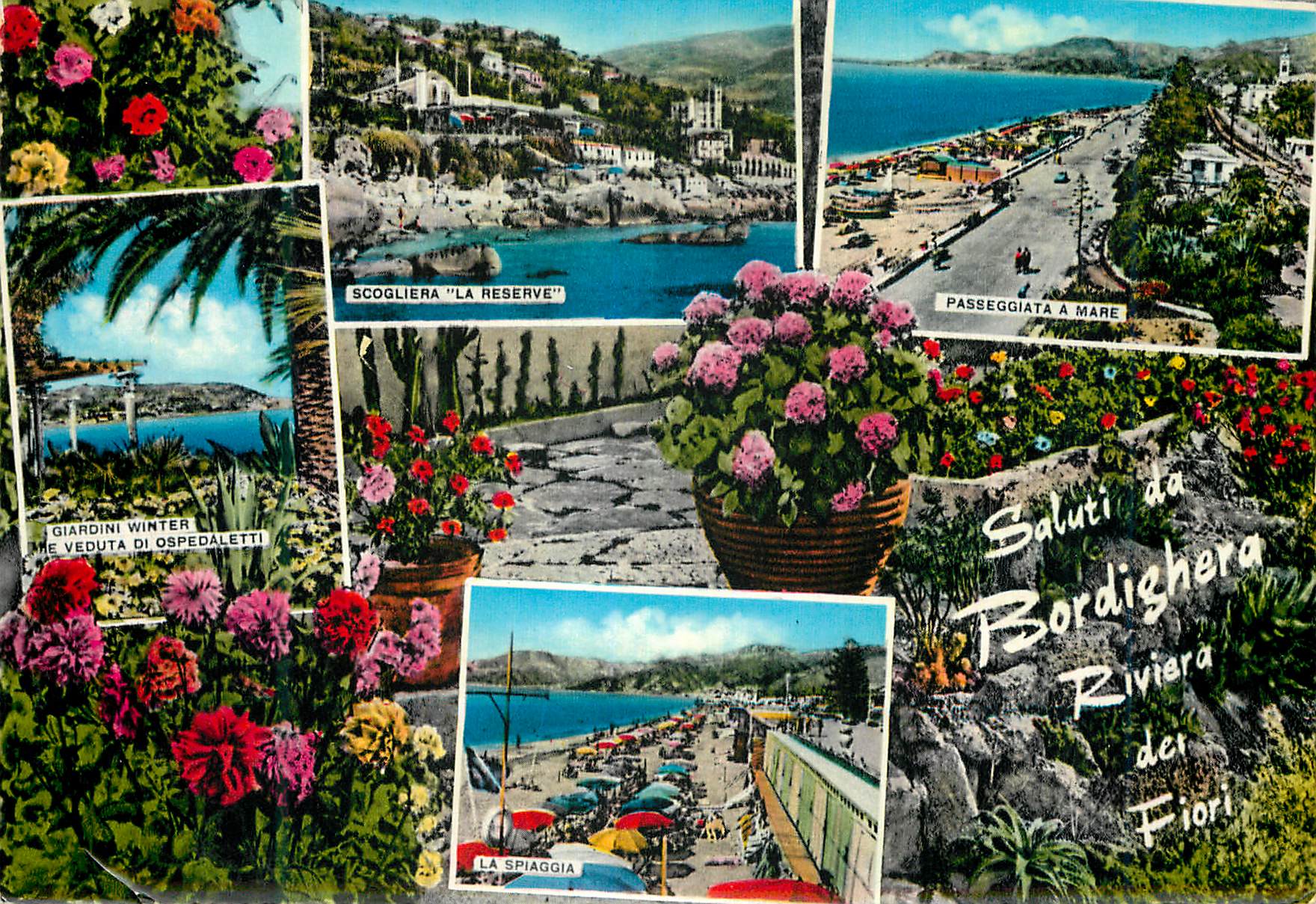 CPM Riviera dei Flori Grusse aus Bordighera