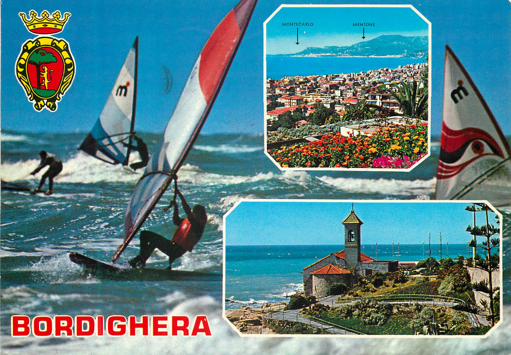CPM Riviera dei Flori Bordighera Planche a voile