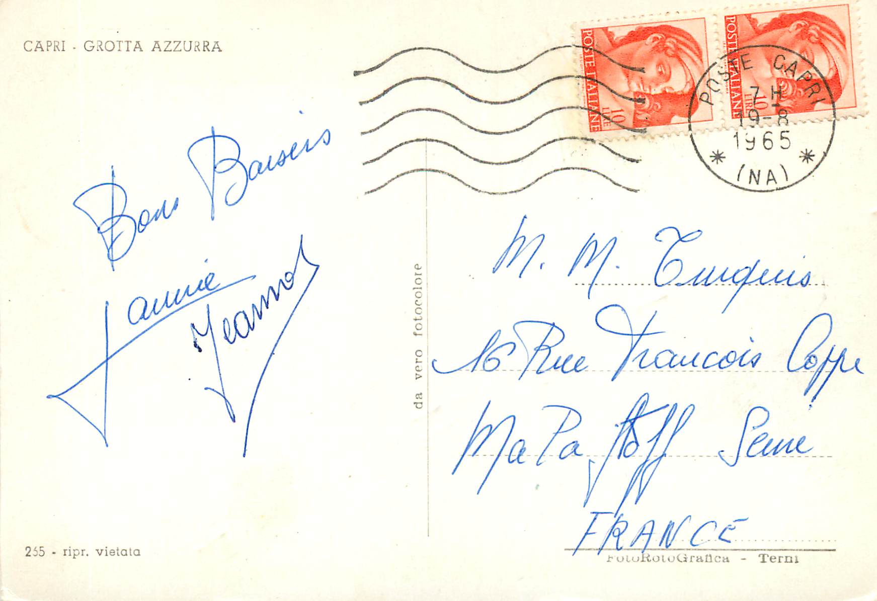 CPM Capri Grotta Azzura — Verso