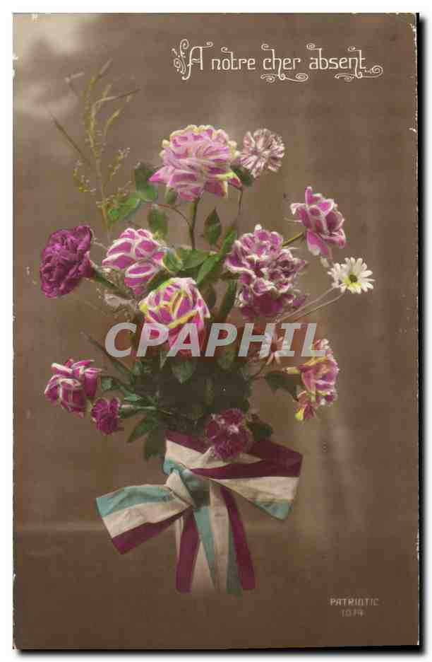 CPA Fantaisie A notre cher absent Fleurs