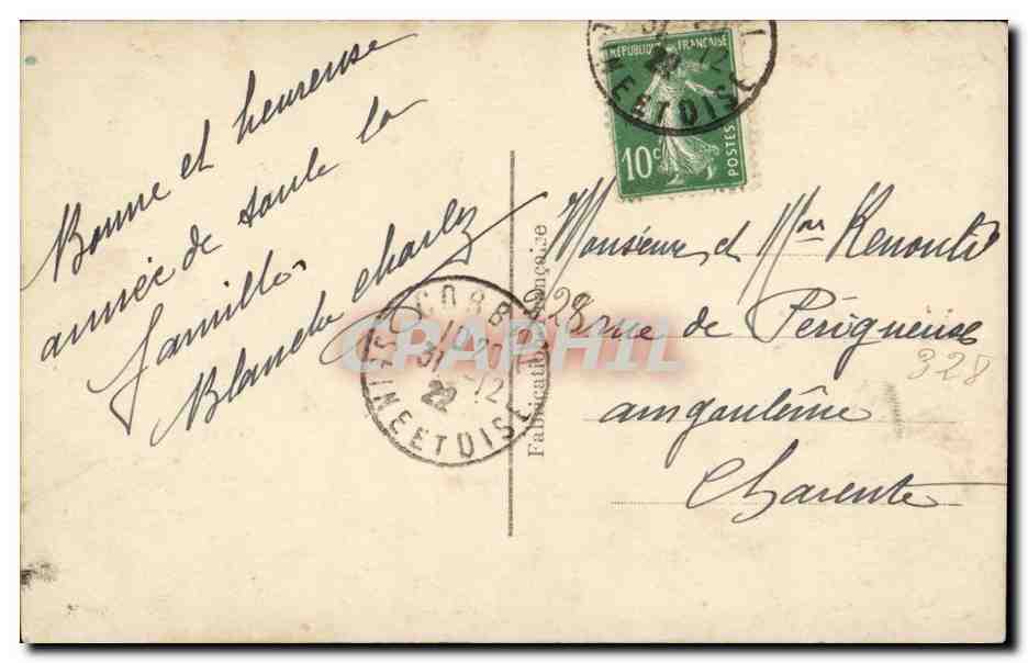 CPA Fantaisie Femme Bonne annee — Verso