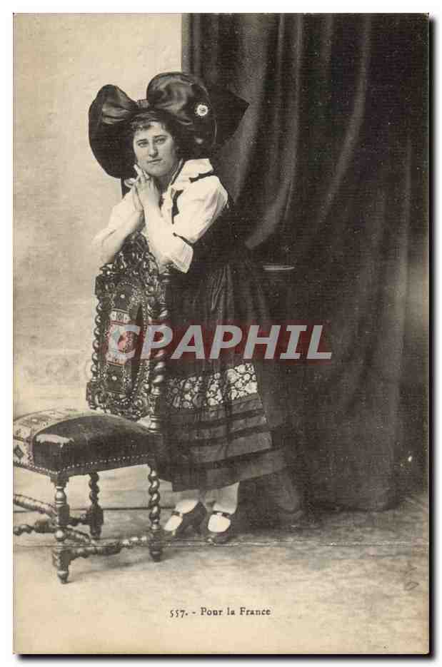 Femme en costume traditionnel — Pour la France — Édition Chaudourne, n° 537