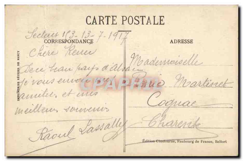 Femme en costume traditionnel — Pour la France — Édition Chaudourne, n° 537 — Reverso