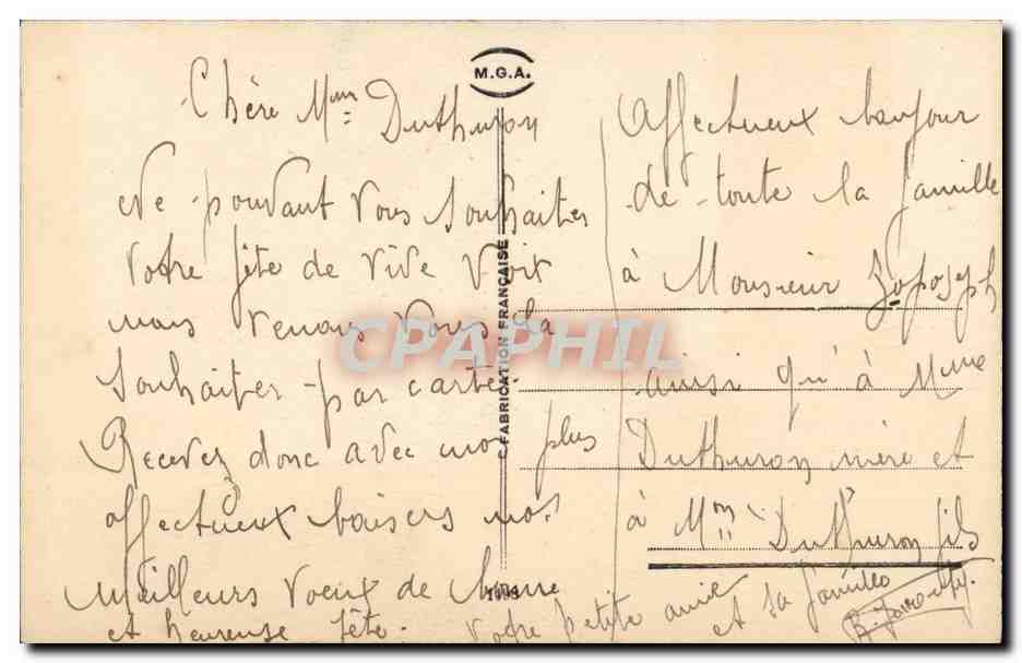 CPA FAntaisie Dog Chien Bonne fete — Back