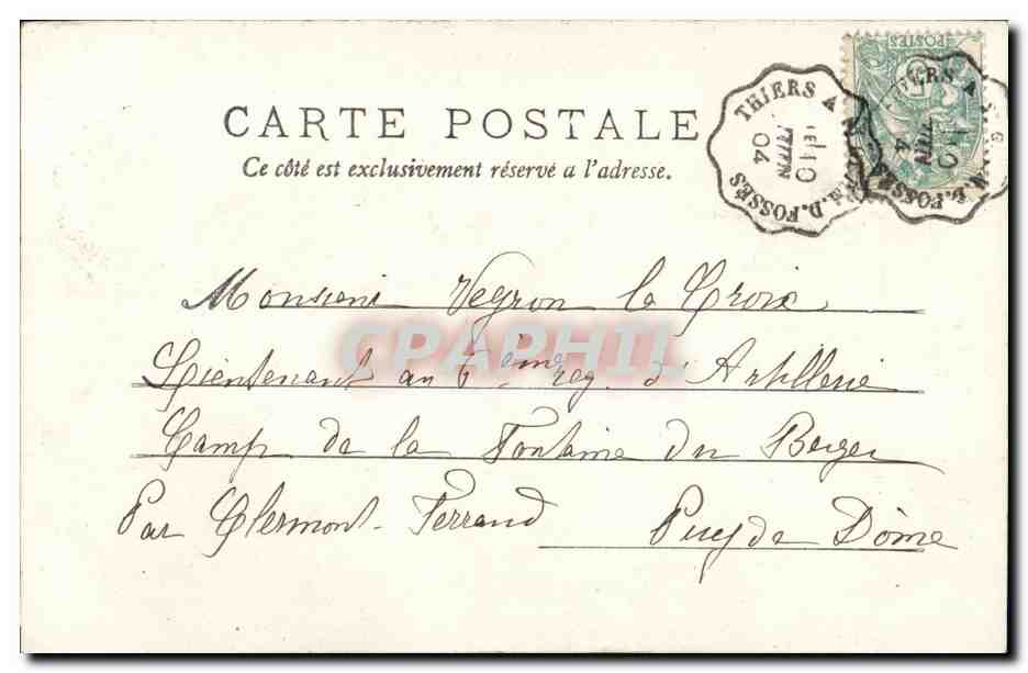 Vichy CPA Les arcades — Verso