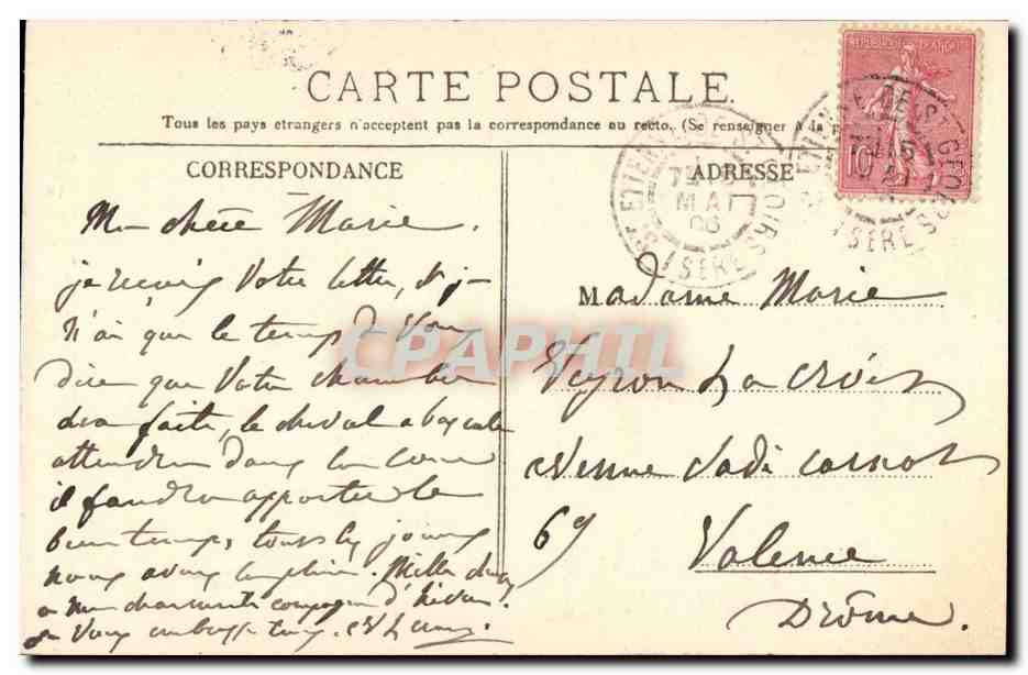 St-Etienne-de-St-Geoirs — Porte Bonheur — D. Paillet, Lib., Lyon — Rückseite