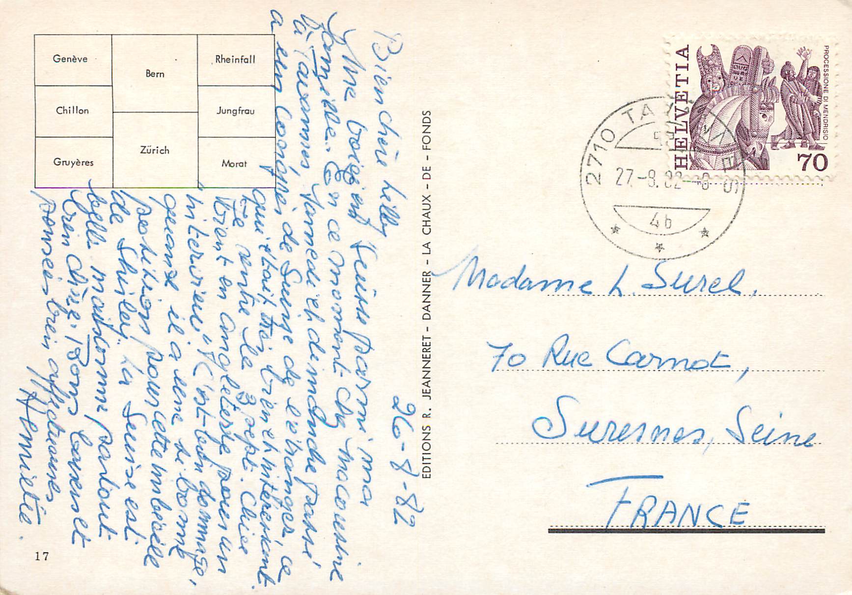 CPM Suisse souvenir — Rückseite