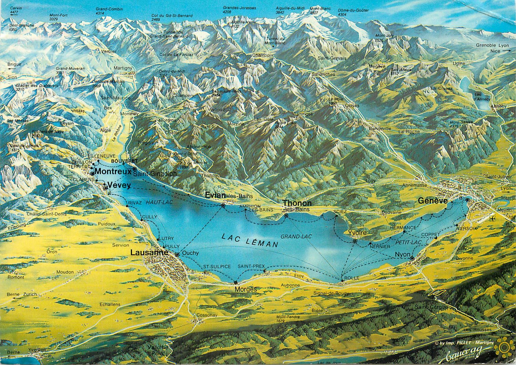 CPM Panorama du lac Leman des alpes du Suisse et de savoie