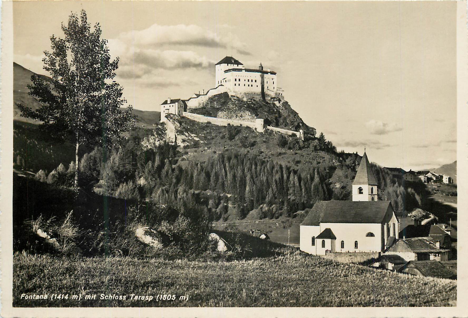 CPM Fontana (1414 m) mit schlooss taresp (1505 m)